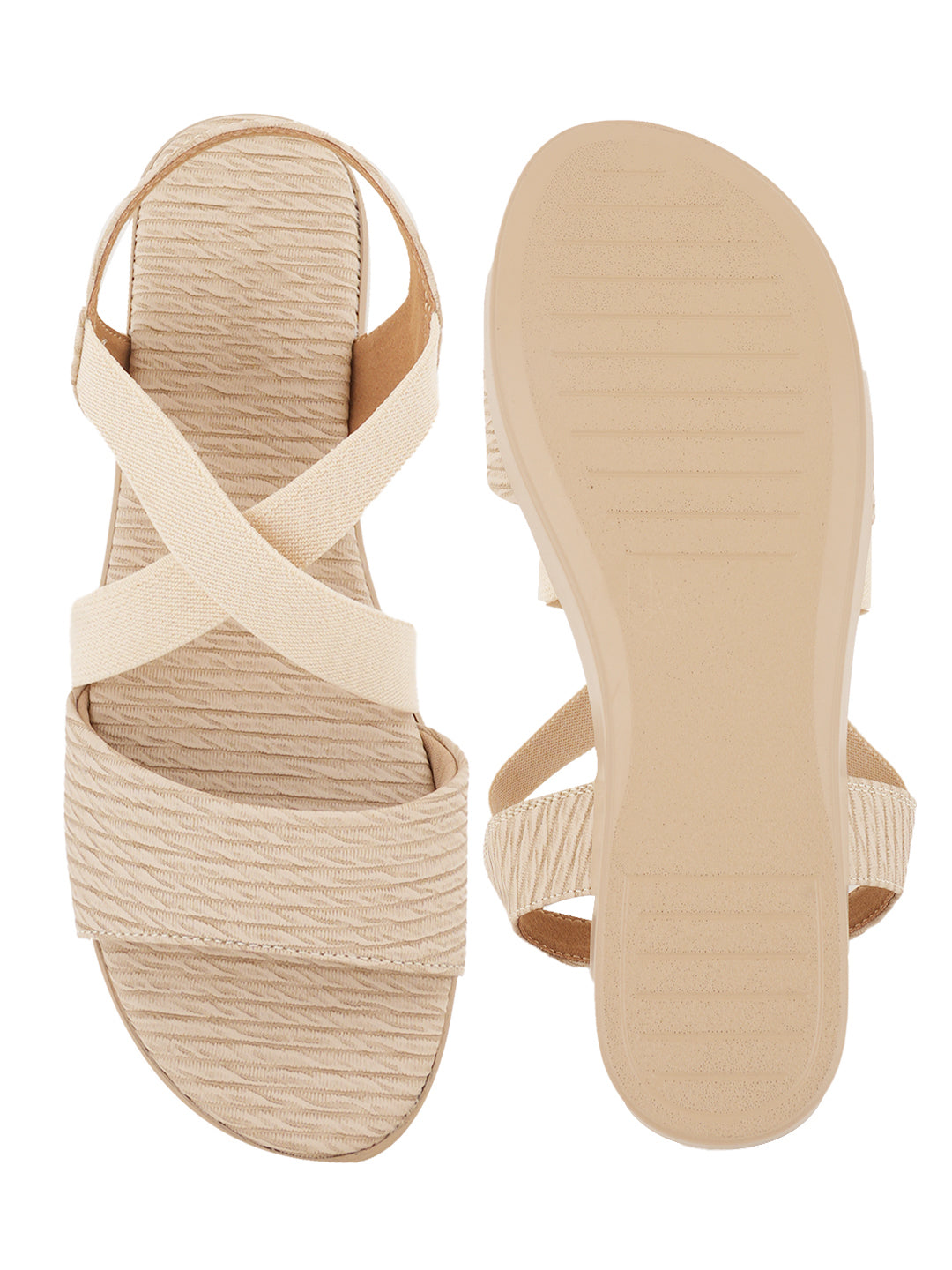 Style Shoes Micro Upper Textured Wedges Heeled Sandal for Women and Girls