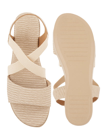 Style Shoes Micro Upper Textured Wedges Heeled Sandal for Women and Girls