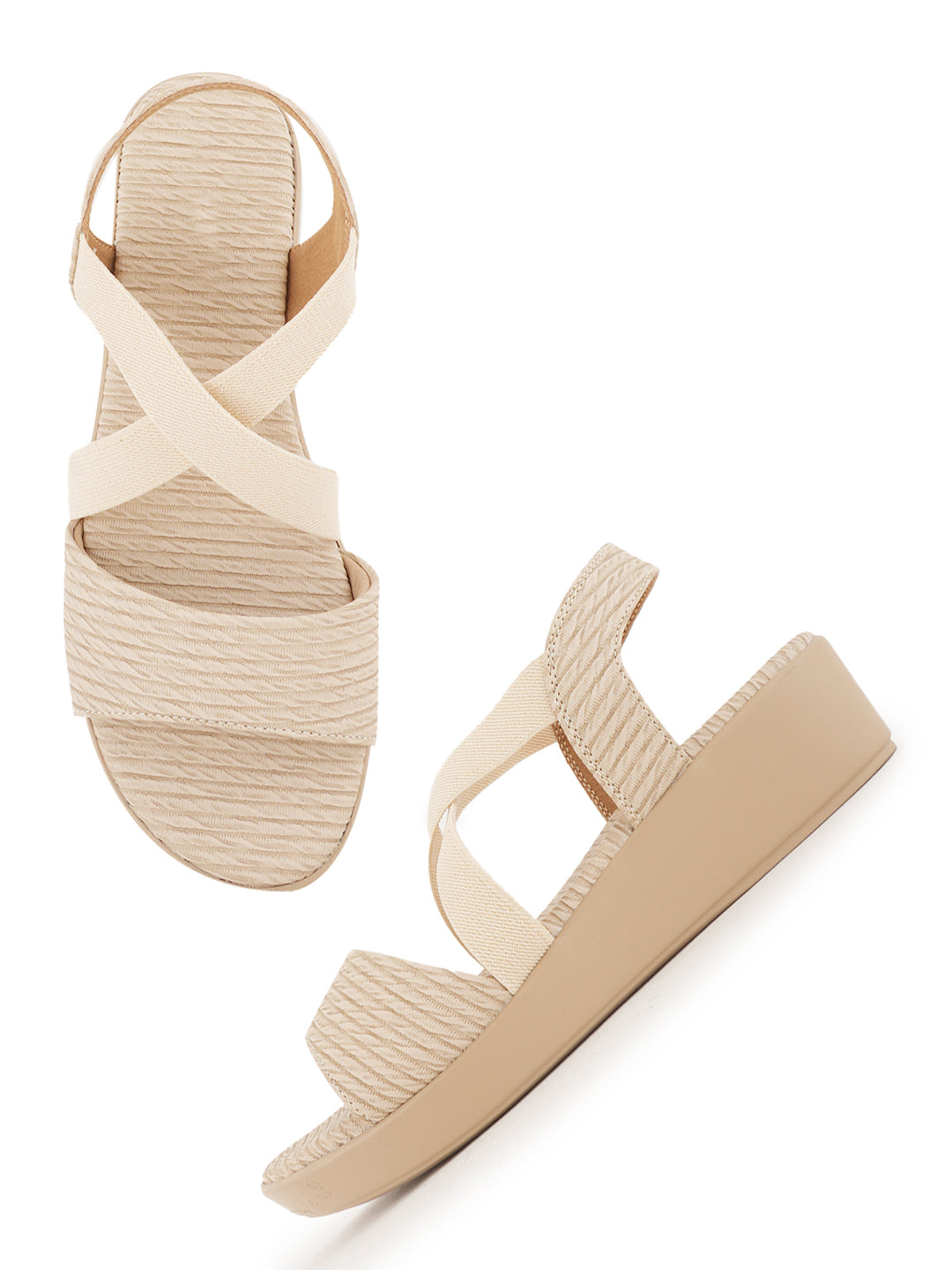 Style Shoes Micro Upper Textured Wedges Heeled Sandal for Women and Girls