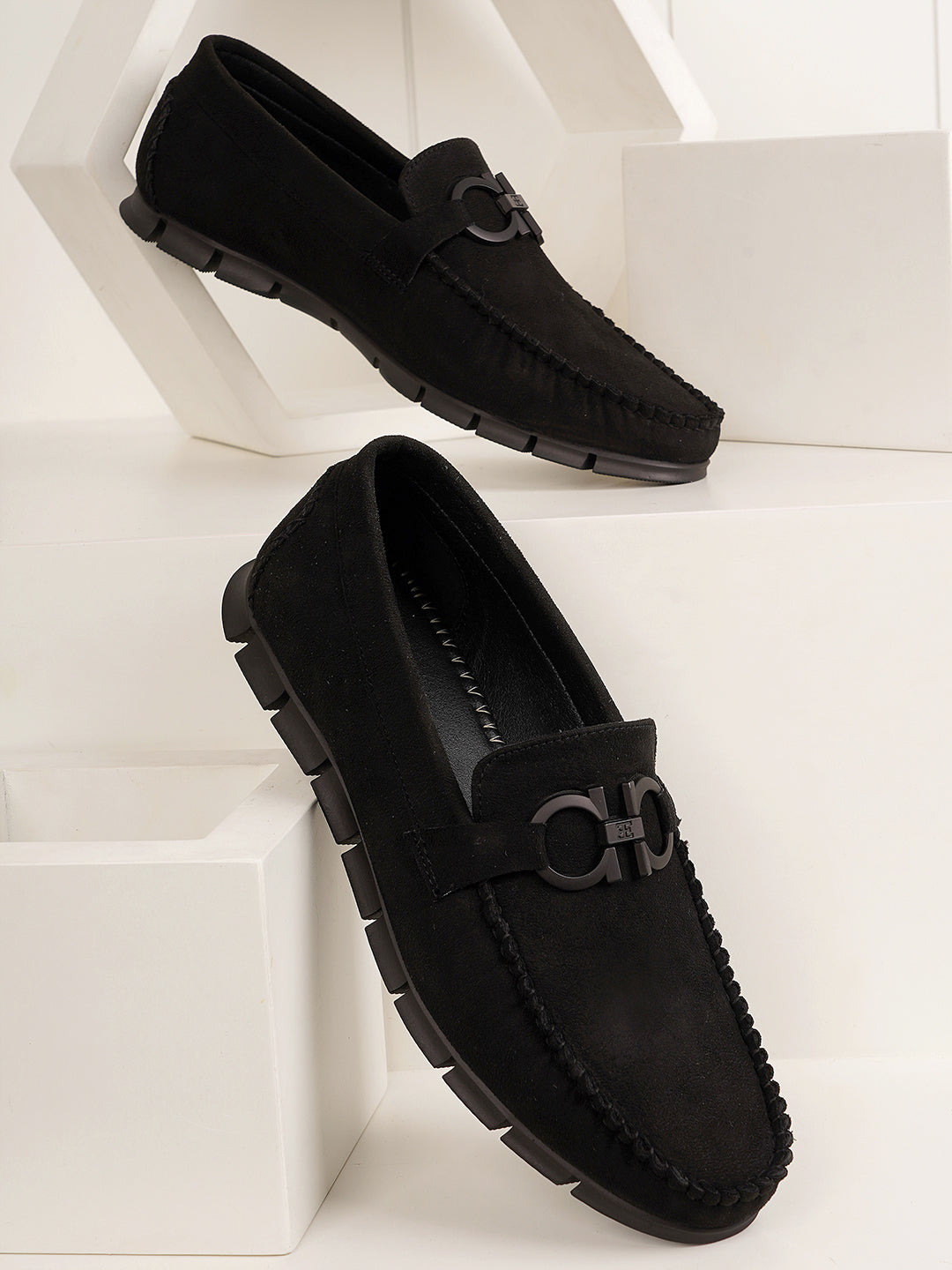 Black Suede Loafers Shoes for Men
