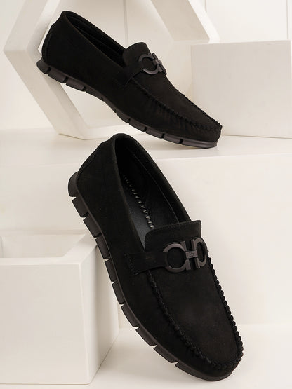 Black Suede Loafers Shoes for Men