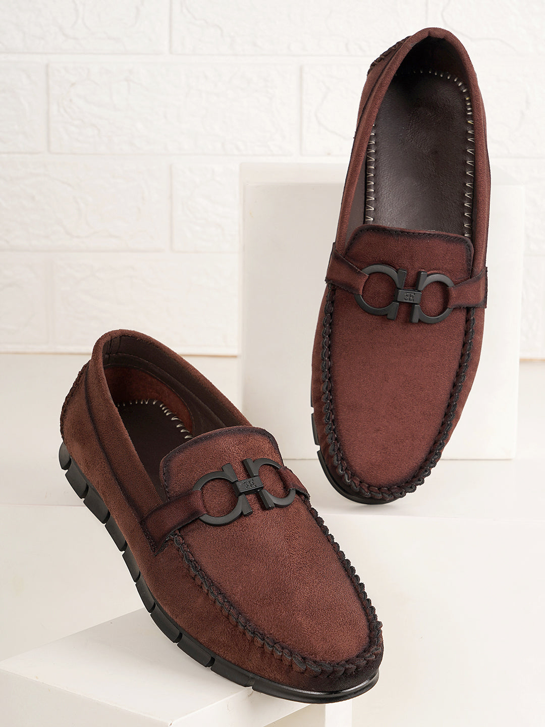 Brown Suede Loafers Shoes for Men