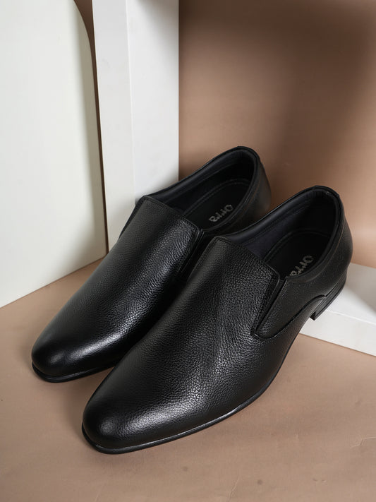 Black Men Leather Formal Moccasin Shoes