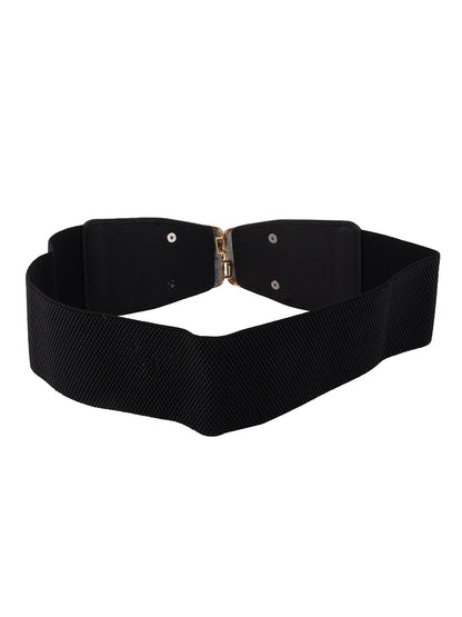 Style Shoes Black Freesize Elasticated Stretchable Dress Belt For Women and Girls