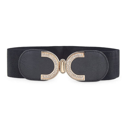 Style Shoes Black Freesize Elasticated Stretchable Dress Belt For Women and Girls