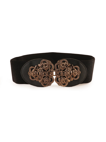 Style Shoes Black Freesize Elasticated Stretchable Dress Belt For Women and Girls