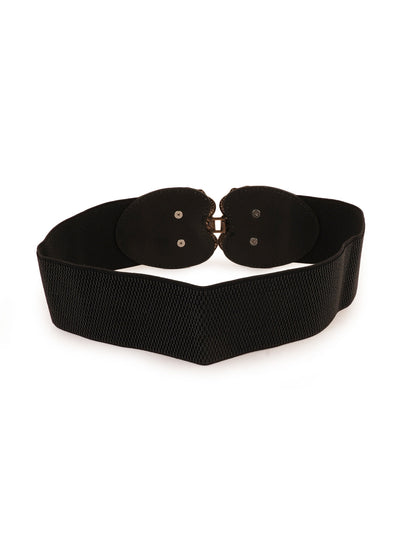 Style Shoes Black Freesize Elasticated Stretchable Dress Belt For Women and Girls