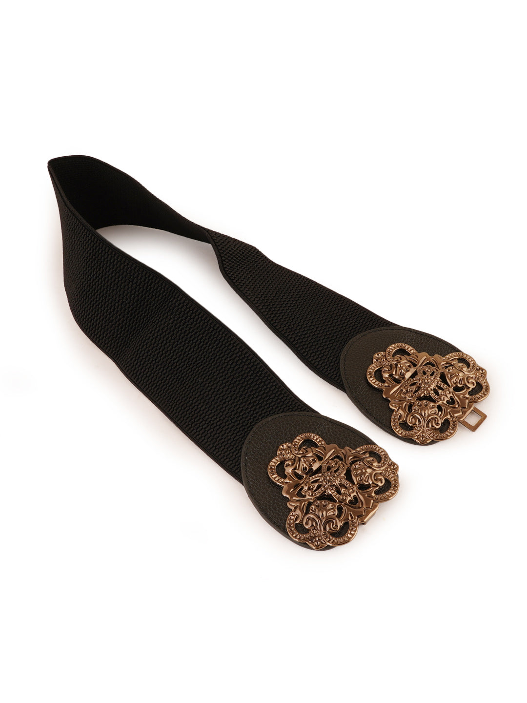 Style Shoes Black Freesize Elasticated Stretchable Dress Belt For Women and Girls