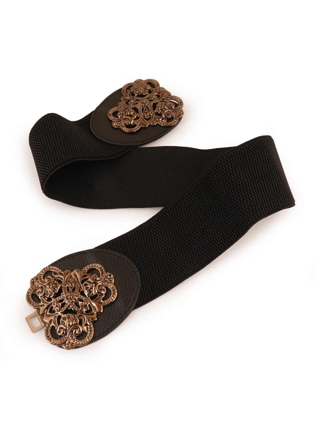 Style Shoes Black Freesize Elasticated Stretchable Dress Belt For Women and Girls