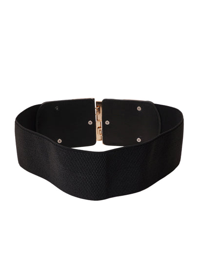 Style Shoes Black Freesize Elasticated Stretchable Dress Belt For Women and Girls