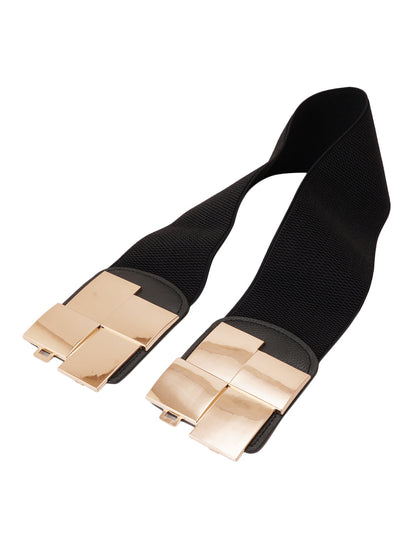 Style Shoes Black Freesize Elasticated Stretchable Dress Belt For Women and Girls