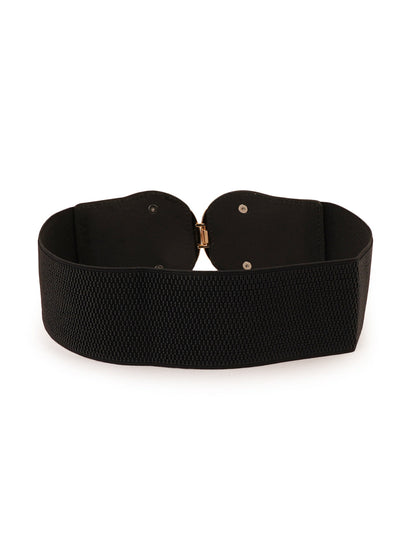 Style Shoes Black Freesize Elasticated Stretchable Dress Belt For Women and Girls