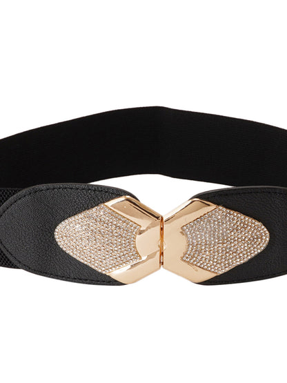 Style Shoes Black Freesize Elasticated Stretchable Dress Belt For Women and Girls