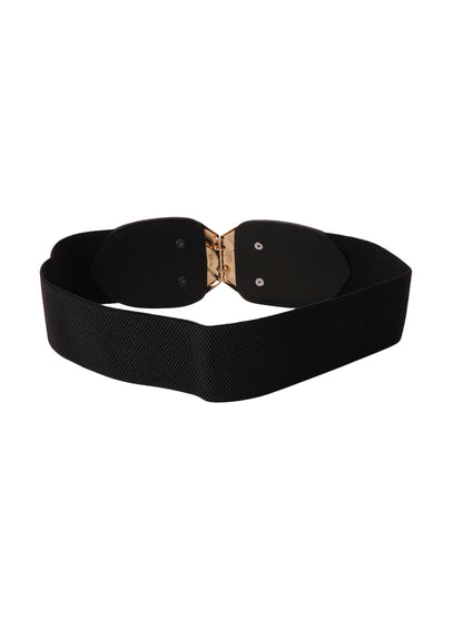 Style Shoes Black Freesize Elasticated Stretchable Dress Belt For Women and Girls