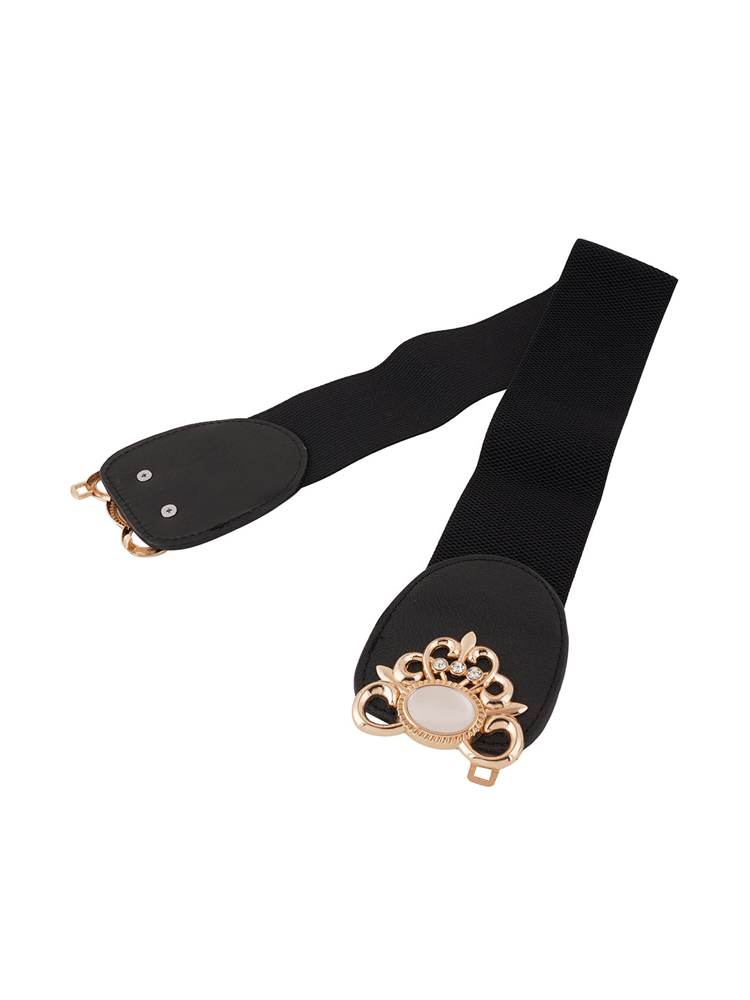 Style Shoes Black Freesize Elasticated Stretchable Dress Belt For Women and Girls