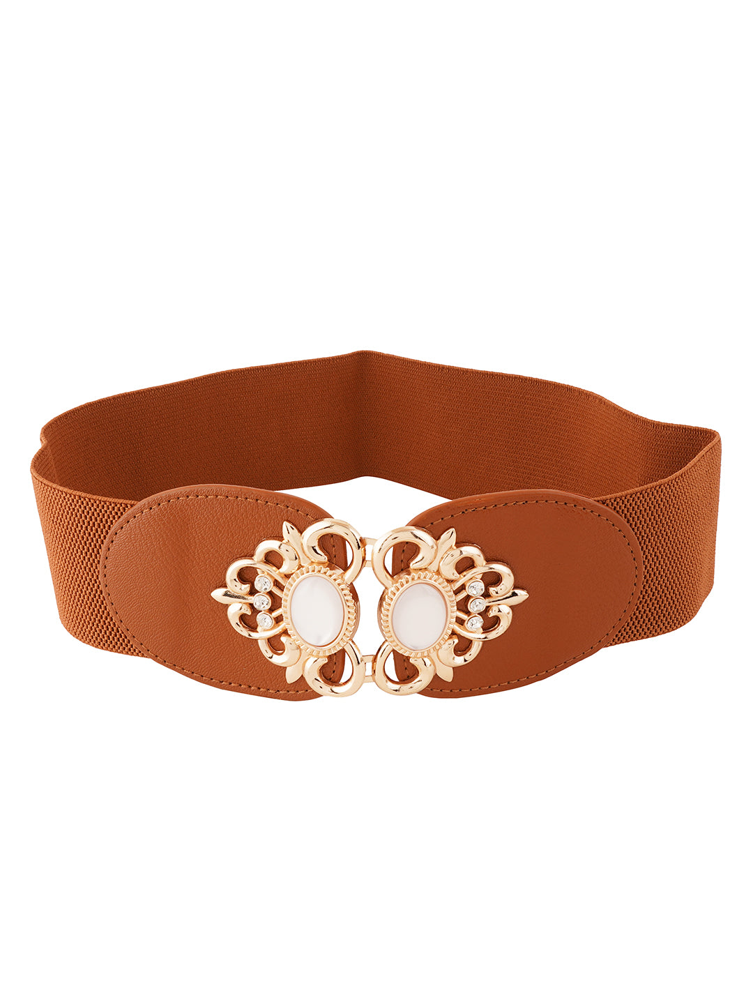 Style Shoes Tan Freesize Elasticated Stretchable Dress Belt For Women and Girls