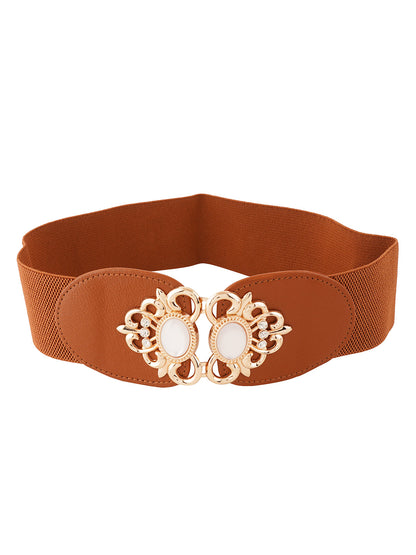 Style Shoes Tan Freesize Elasticated Stretchable Dress Belt For Women and Girls