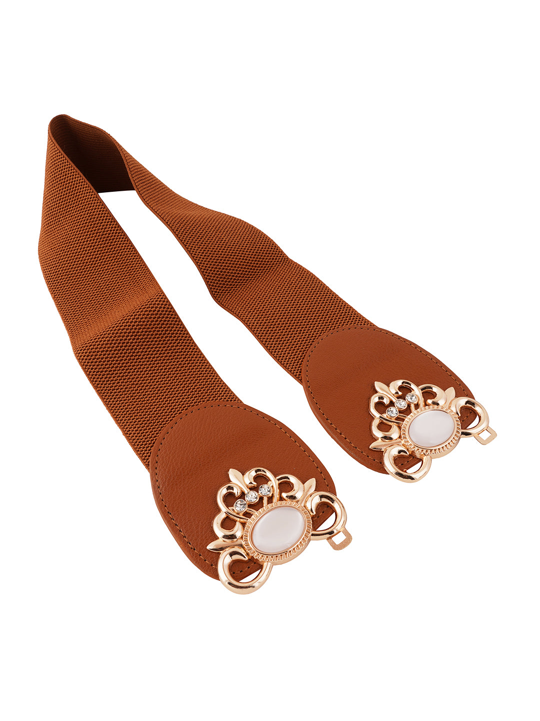 Style Shoes Tan Freesize Elasticated Stretchable Dress Belt For Women and Girls