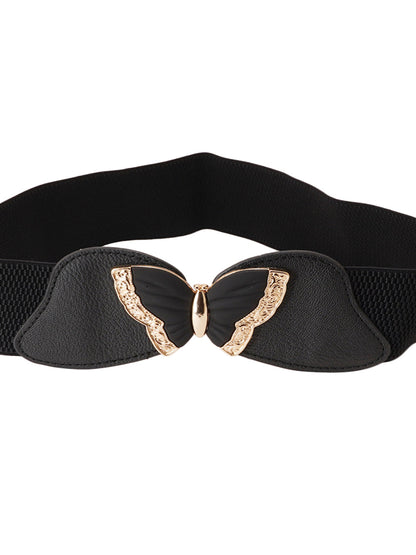 Style Shoes Black Freesize Elasticated Stretchable Dress Belt For Women and Girls