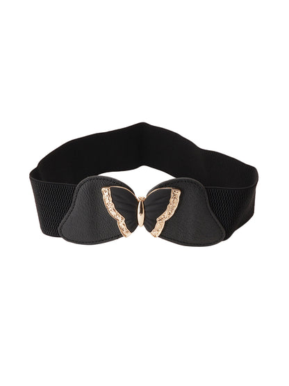 Style Shoes Black Freesize Elasticated Stretchable Dress Belt For Women and Girls