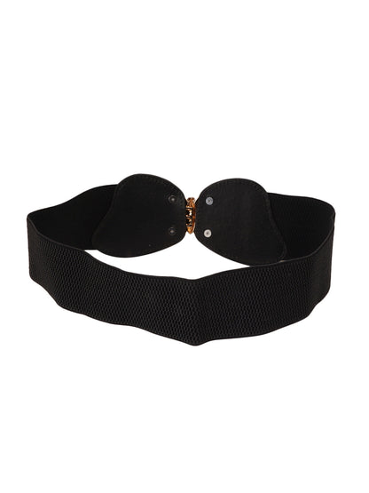 Style Shoes Black Freesize Elasticated Stretchable Dress Belt For Women and Girls