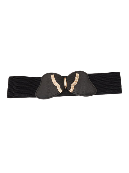 Style Shoes Black Freesize Elasticated Stretchable Dress Belt For Women and Girls