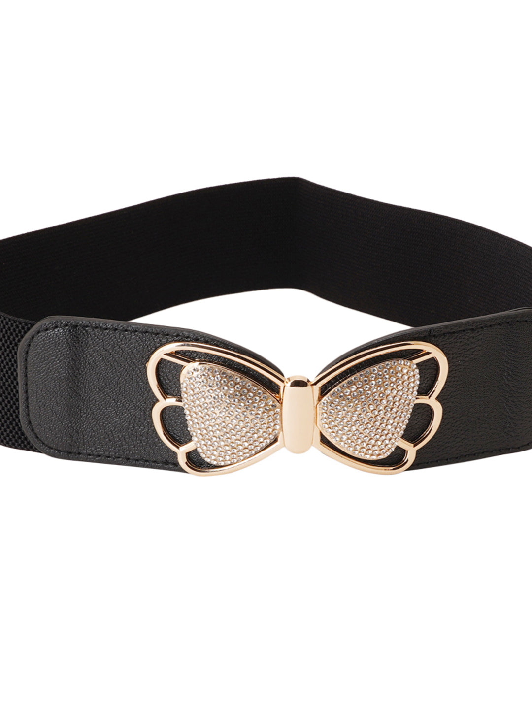 Style Shoes Black Freesize Elasticated Stretchable Dress Belt For Women and Girls