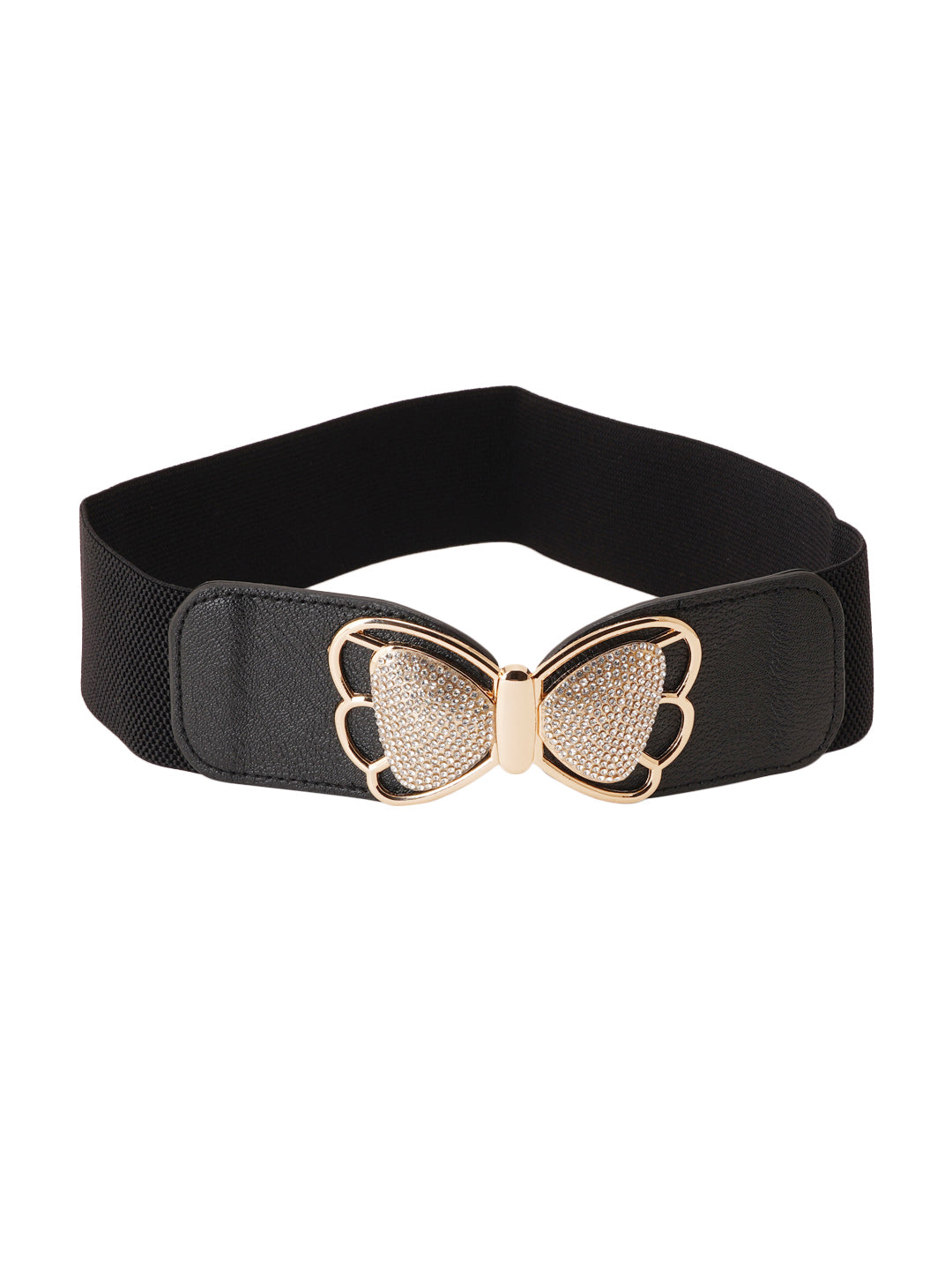 Style Shoes Black Freesize Elasticated Stretchable Dress Belt For Women and Girls