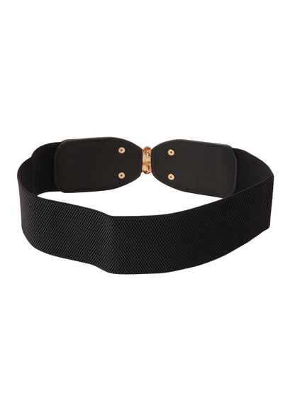Style Shoes Black Freesize Elasticated Stretchable Dress Belt For Women and Girls