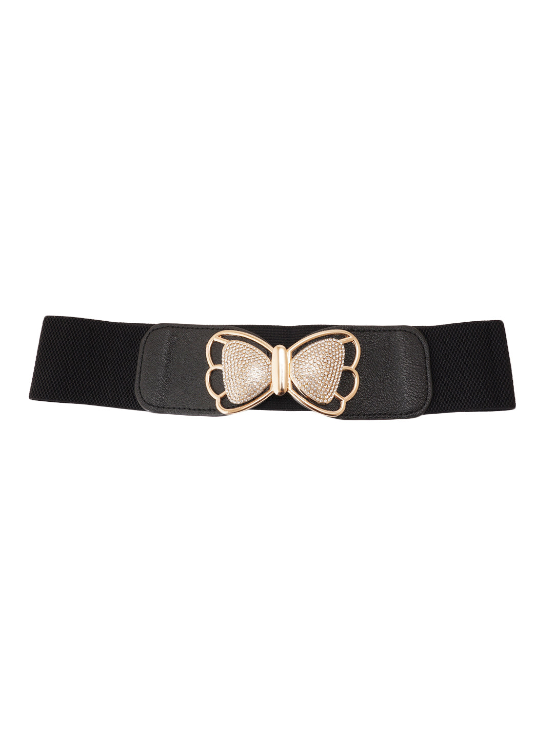 Style Shoes Black Freesize Elasticated Stretchable Dress Belt For Women and Girls