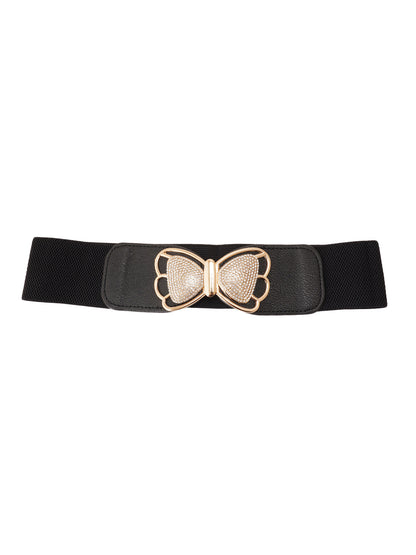 Style Shoes Black Freesize Elasticated Stretchable Dress Belt For Women and Girls