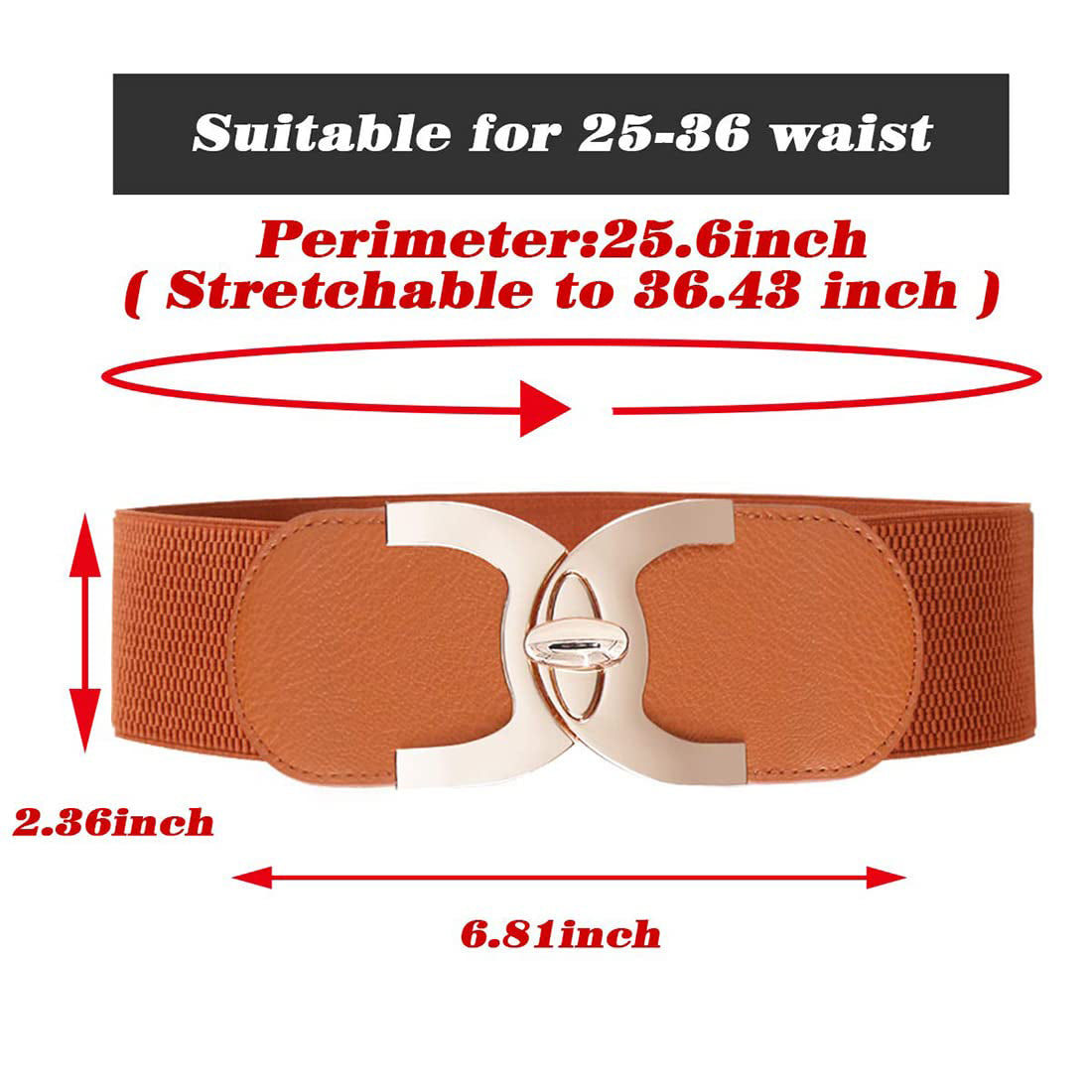 Style Shoes Tan Freesize Elasticated Stretchable Dress Belt For Women and Girls