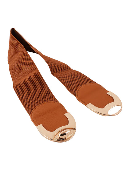 Style Shoes Tan Freesize Elasticated Stretchable Dress Belt For Women and Girls