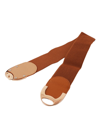 Style Shoes Tan Freesize Elasticated Stretchable Dress Belt For Women and Girls