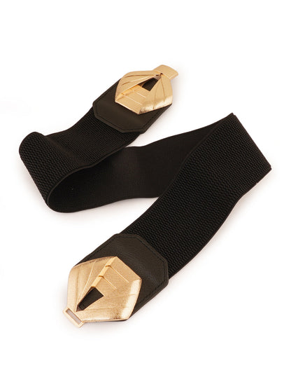 Style Shoes Black Freesize Elasticated Stretchable Dress Belt For Women and Girls