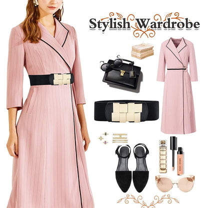 Style Shoes Black Freesize Elasticated Stretchable Dress Belt For Women and Girls