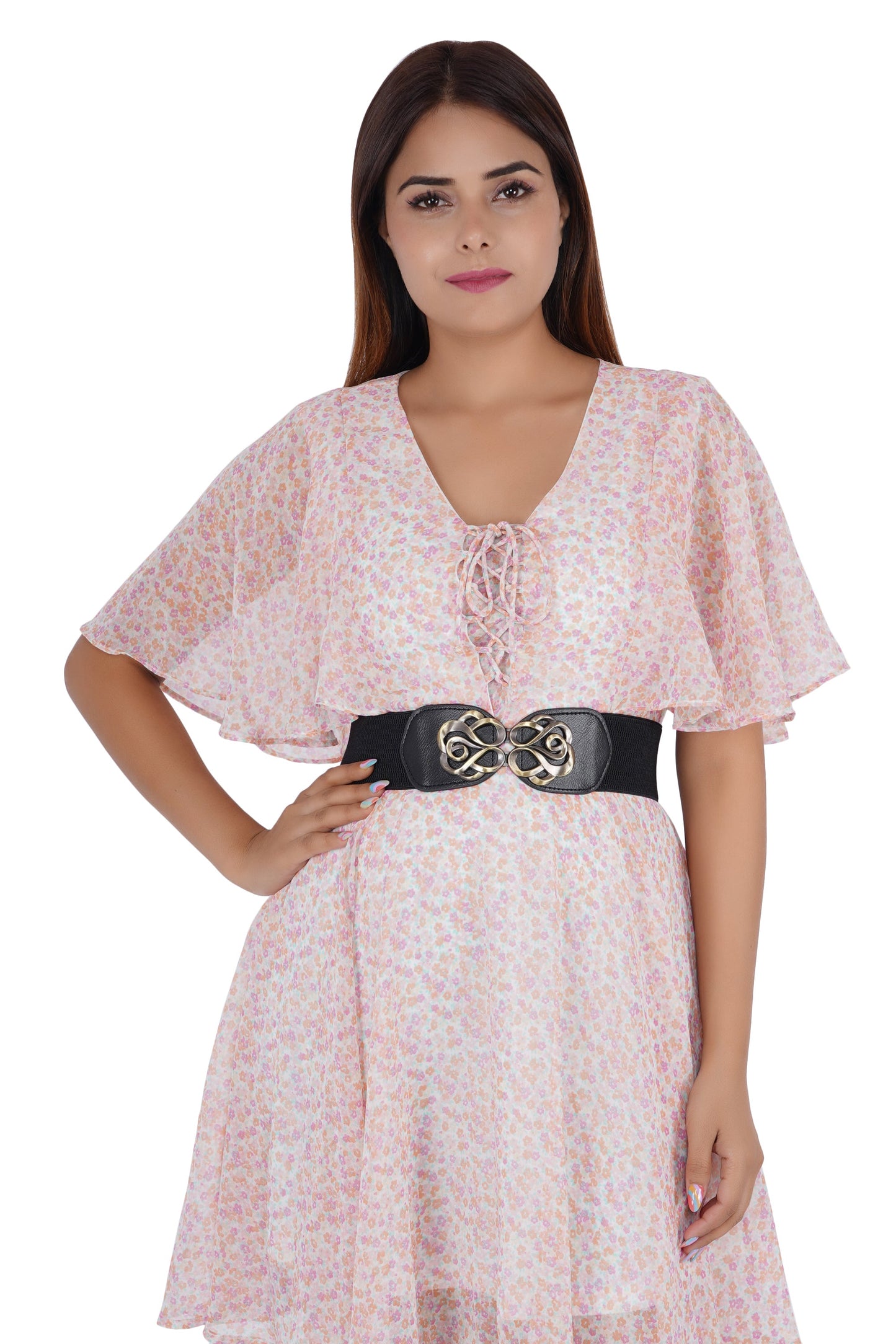 Style Shoes Black Freesize Elasticated Stretchable Dress Belt For Women and Girls