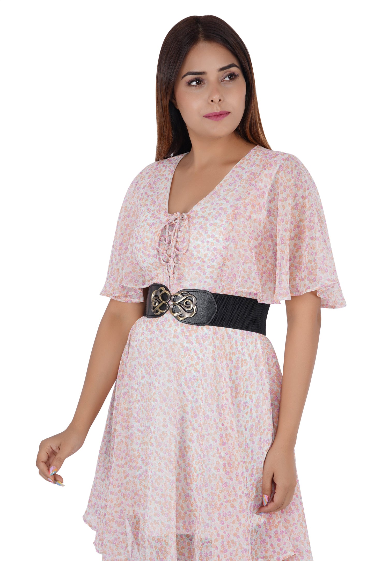 Style Shoes Black Freesize Elasticated Stretchable Dress Belt For Women and Girls