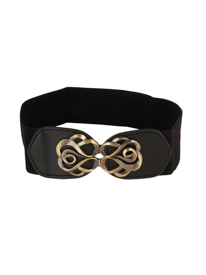 Style Shoes Black Freesize Elasticated Stretchable Dress Belt For Women and Girls