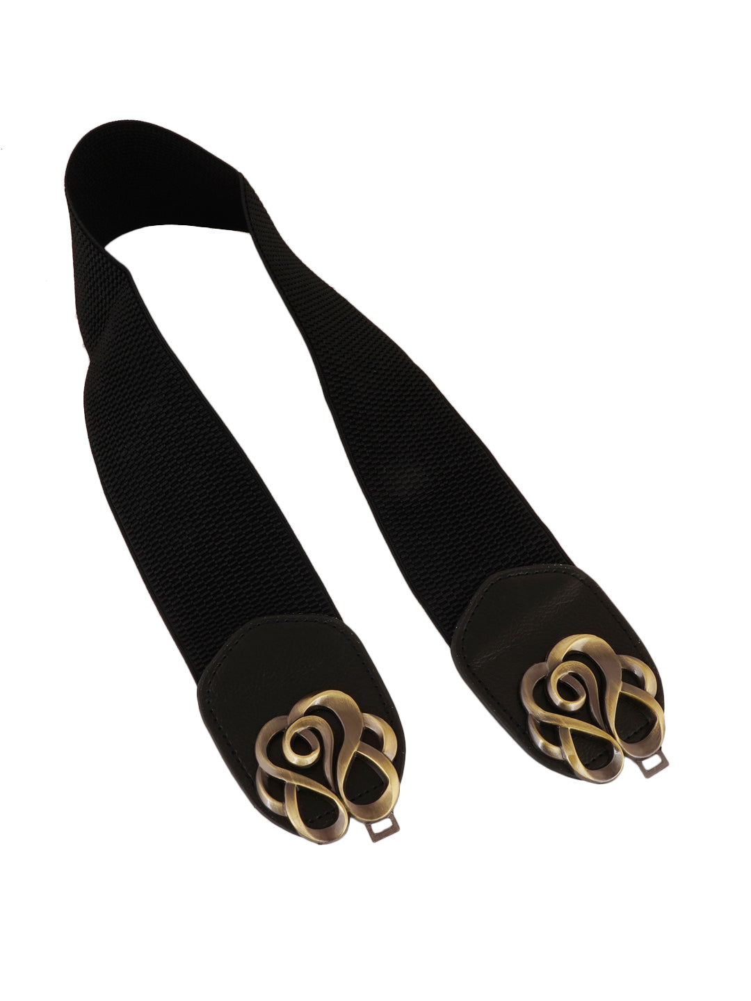 Style Shoes Black Freesize Elasticated Stretchable Dress Belt For Women and Girls