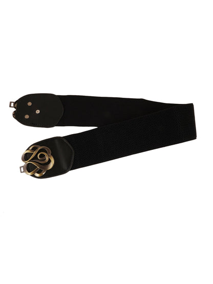 Style Shoes Black Freesize Elasticated Stretchable Dress Belt For Women and Girls