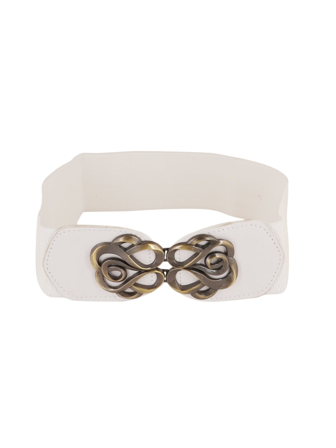 Style Shoes White Freesize Elasticated Stretchable Dress Belt For Women and Girls