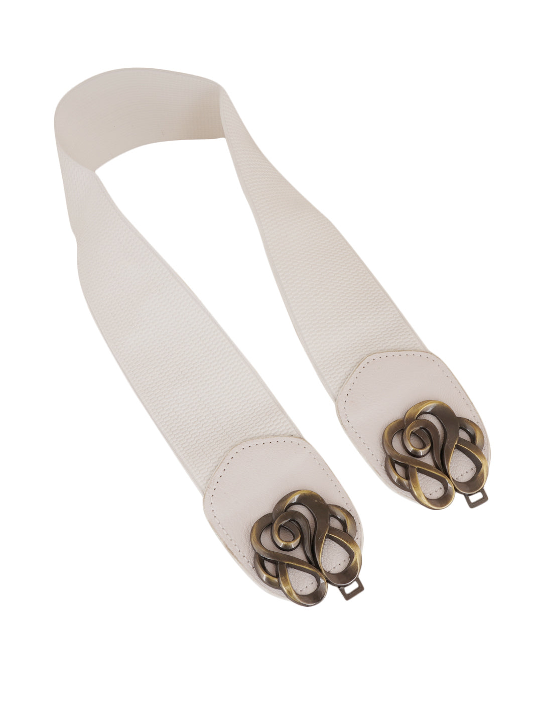 Style Shoes White Freesize Elasticated Stretchable Dress Belt For Women and Girls