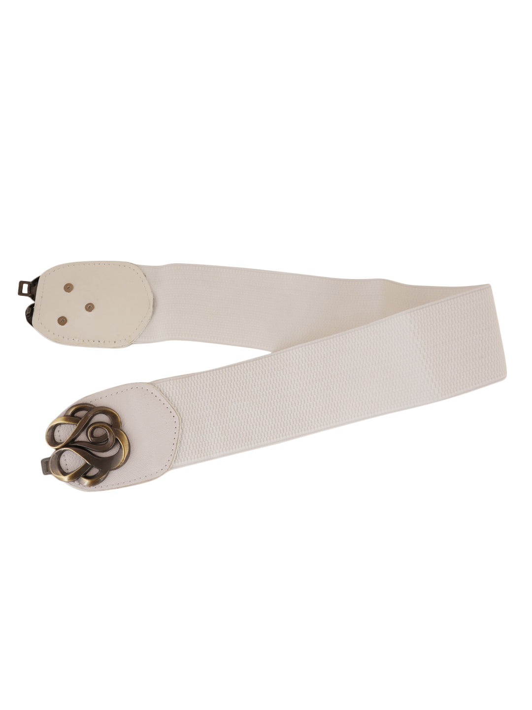 Style Shoes White Freesize Elasticated Stretchable Dress Belt For Women and Girls