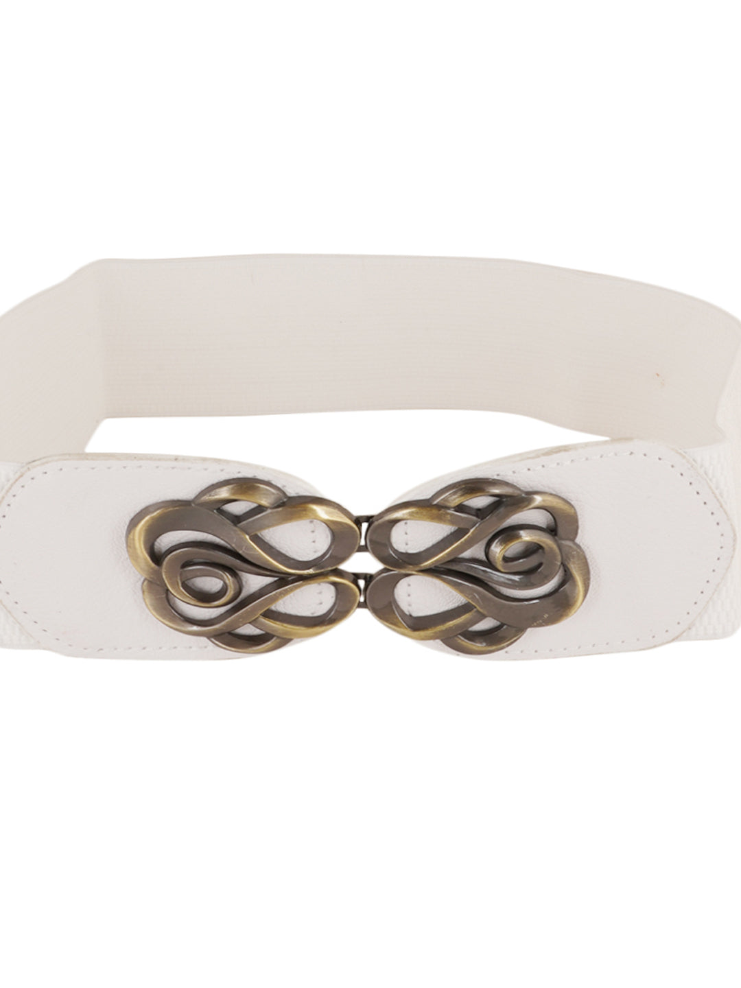 Style Shoes White Freesize Elasticated Stretchable Dress Belt For Women and Girls