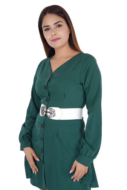 Style Shoes White Freesize Elasticated Stretchable Dress Belt For Women and Girls
