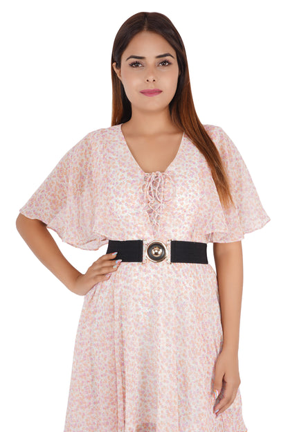 Style Shoes Black Freesize Elasticated Stretchable Dress Belt with Interlocking Buckle For Women and Girls
