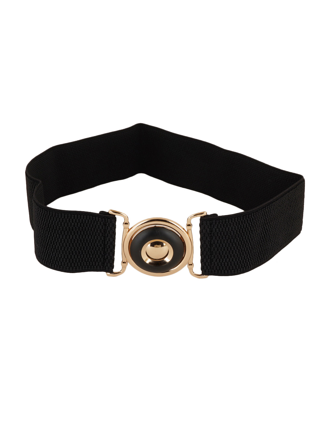 Style Shoes Black Freesize Elasticated Stretchable Dress Belt with Interlocking Buckle For Women and Girls