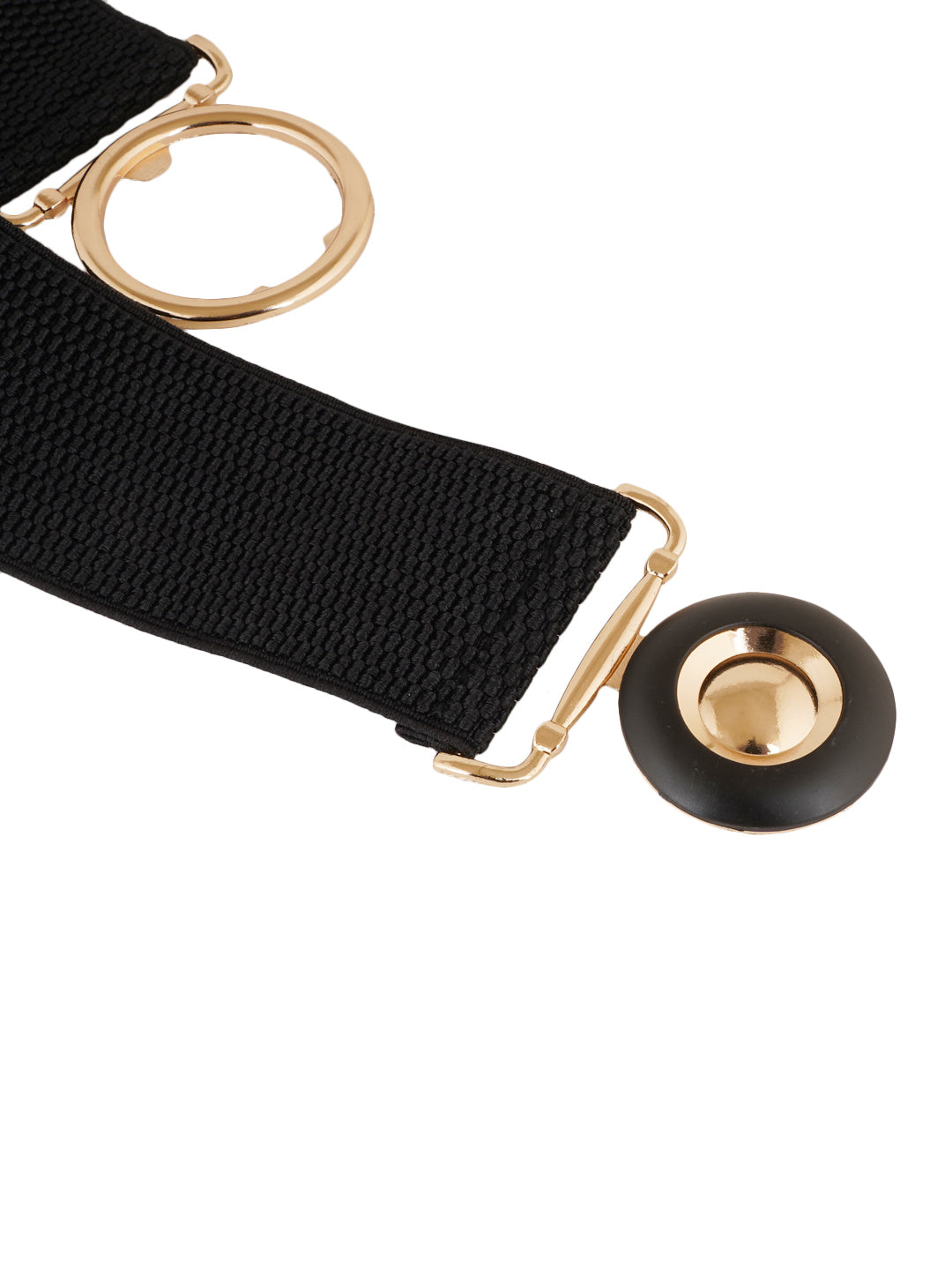 Style Shoes Black Freesize Elasticated Stretchable Dress Belt with Interlocking Buckle For Women and Girls