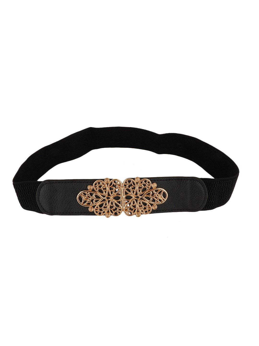 Style Shoes Black Freesize Elasticated Stretchable Dress Belt For Women and Girls